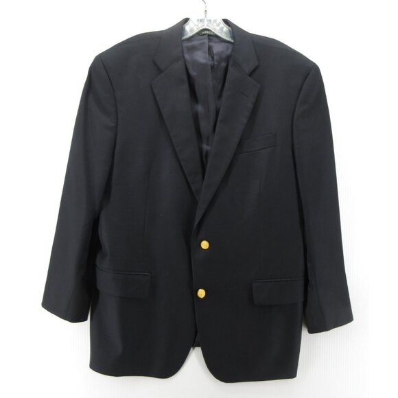 Brooks Brothers Sport Coat 43 Madison Saxxon Blazer Wool Gold Buttons